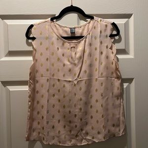 Shein pink blouse with gold dots. Size small